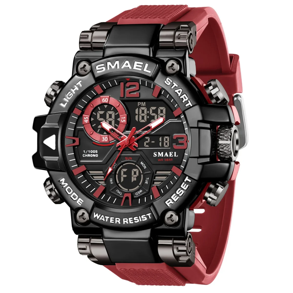 Mens Alloy Multicolor Multi-Function Dual-Display Sports Watch - Bild 5