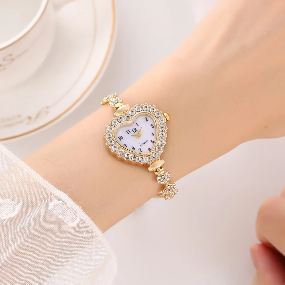 New Womens Watch With A Delicate Diamond-studded Heart Design