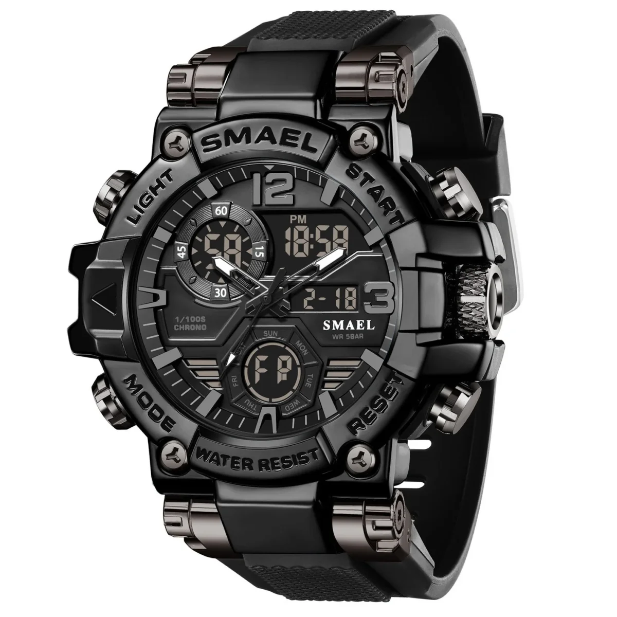 Mens Alloy Multicolor Multi-Function Dual-Display Sports Watch - Bild 7